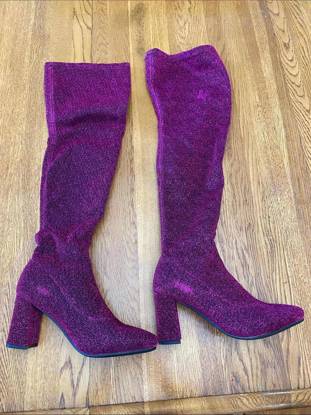 Hawkwell Sparkle Over-the-Knee Boots in Magenta